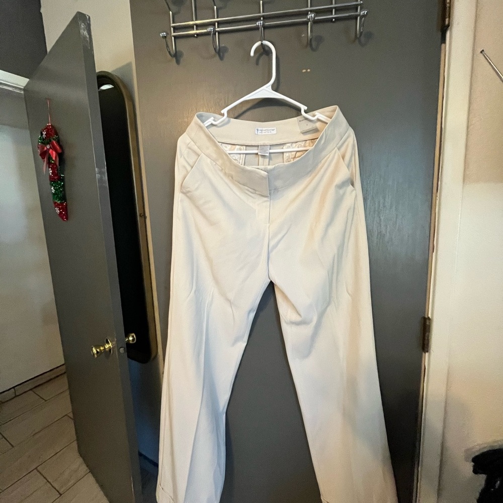 Worthington  Beige Wide-Leg Trousers
